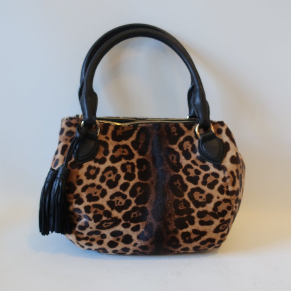 J. Crew Leopard Print Satchel with Black Accents - Picture 4 of 12